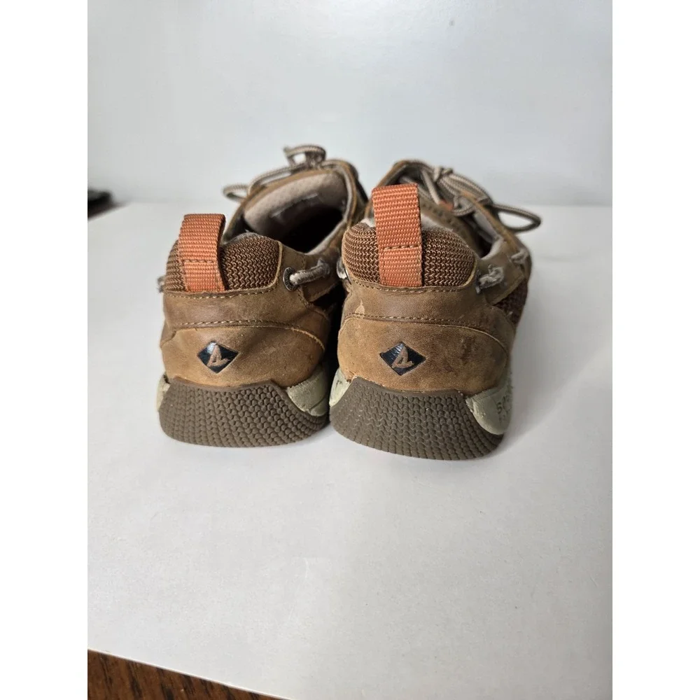 Sperry Sea Kite Sport Moc Boat Shoes Men Brown Leather Lace Water-resistant 10.5